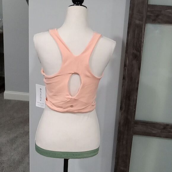 Athleta Conscious Cut Out Crop peach / orange workout top size XS NWT - Picture 6 of 6